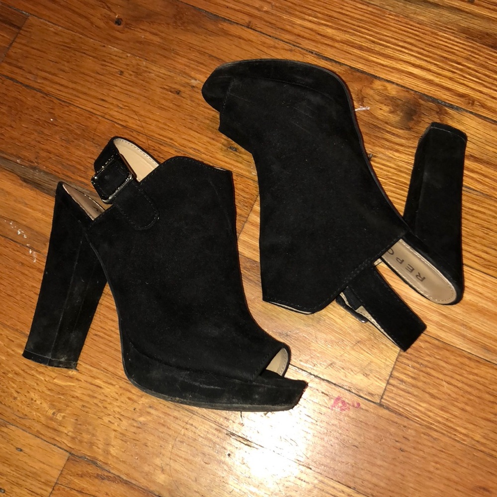 Black Suede Platform Dress Sandal